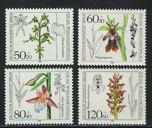 724-727 Wofa Orchidées 1984, série post-fraîchissement