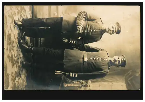 Foto-AK Zwei Soldat in Uniform, Feldpost ERBACH (ODENWALD) 22.3.1915 