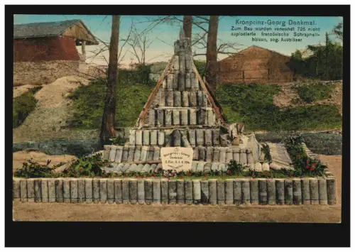 AK Kronprinz Georg Denkmal des II. Batl. Res. Inf. Regiment 104, ungebraucht 