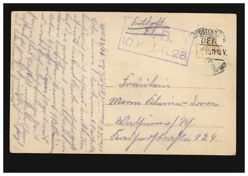 Foto-AK Der Abschied: Ich harre treu auf dich! Feldpost 1915 mit BS 10 K. I.R.28