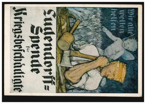 AK Ludendorff don pour les blessés de guerre: Nous voulons tous aider, inutile