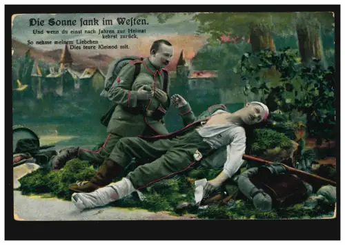 AK Le soleil s'est effondré à l'ouest: le joyau cher, le DARMSTADT-AUDIT 29.1.1915