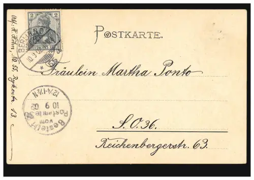 AK Je bois à vous ! Poème: Je suis comme si nous rêvions ..., BERLIN 1902