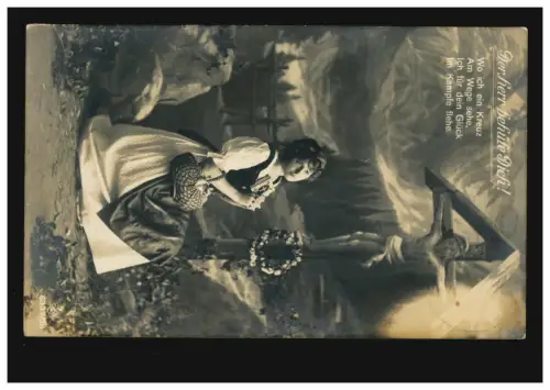 AK Betende Frau: Der Herr behüte Dich! Feldpost METTEN 29.1.1915