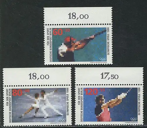 801-803 Aide aux jeux olympiques 1988, Oberrand, set **