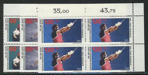 801-803 Sporthilfe Olympiade 1988, E-Vbl. o.r. Satz **