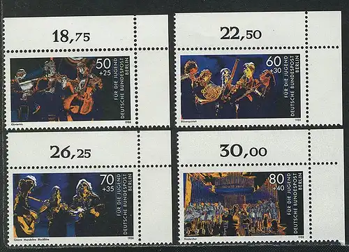 807-810 Jeunesse musicienne 1988, coin o.r. phrase **