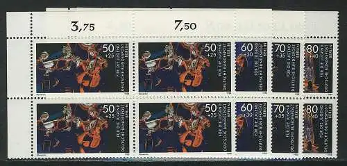 807-810 Jugend musiziert 1988, Eck-Viererblock oben links Satz ** postfrisch