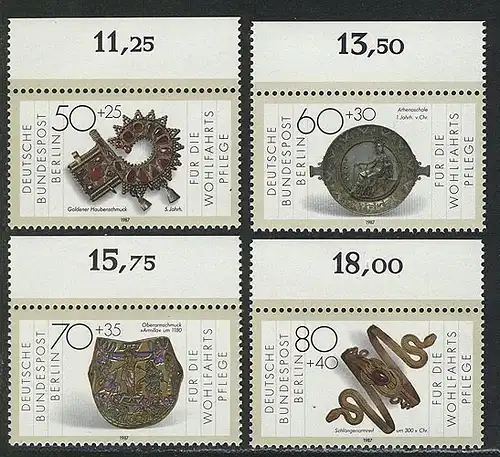 789-792 Wofa Schmiedekunst 1987, Oberrand, Satz **