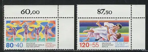 777-778 Sporthilfe 1987, Ecke o.r. Satz **