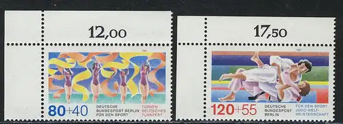 777-778 Sporthilfe 1987, Ecke o.l. Satz **