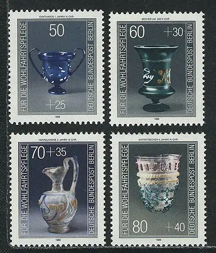 765-768 Wofa Verres précieux 1986, lot frais de post
