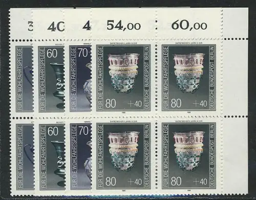 765-768 Wofa Kostbare Gläser 1986, E-Vbl o.r. Satz, postfrisch **
