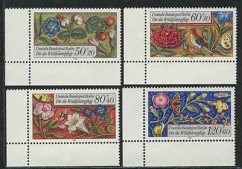 744-747 Wofa Miniaturen 1985, Ecke u.l. Satz **