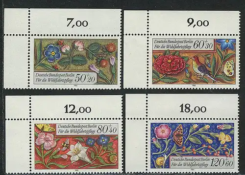 744-747 Wofa Miniaturen 1985, Ecke o.l. Satz **