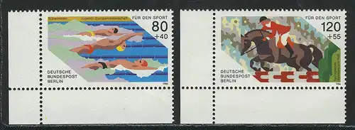 751-752 Sporthilfe 1986, Ecke u.l. Satz **