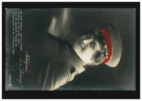 AK Feldgrau est le mot d'ordre ! Femme en uniforme, poste de champ REIFFRERSSCHEID 2.11.1915