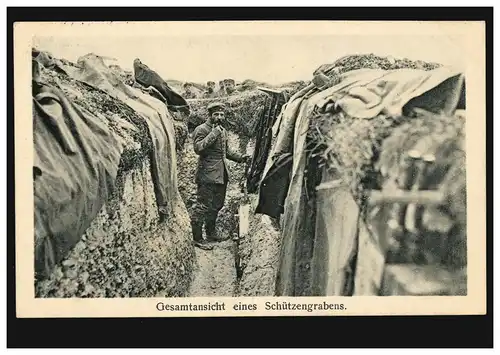 AK Gesamtansicht eines Schützengrabens, Feldpost Ldw.-Inf.-Regiment 28 - 18.2.16