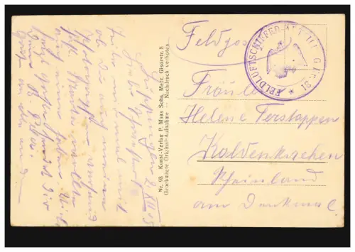 AK Apremont après la bataille, Fedpost FELDLUTNATHER-Division 31-1915