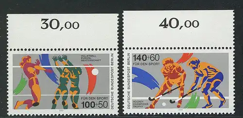 836-837 Sporthilfe 1989, Oberrand, Satz **
