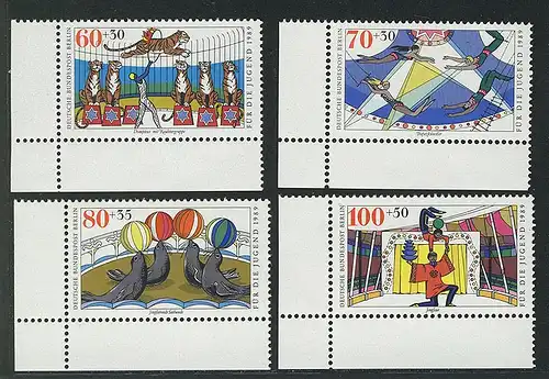 838-841 Jeunesse cirque 1989, coin et l. phrase **