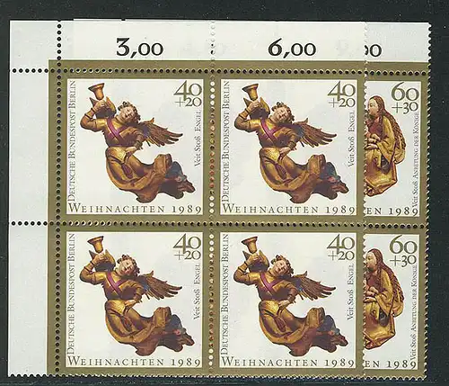 858-859 Weihnachten 1989, E-Vbl o.l. Satz **