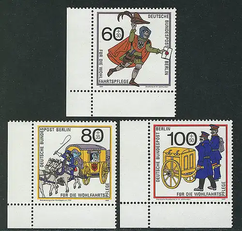 852-854 Wofa Postbeförderung 1989, Ecke u.l. Satz **