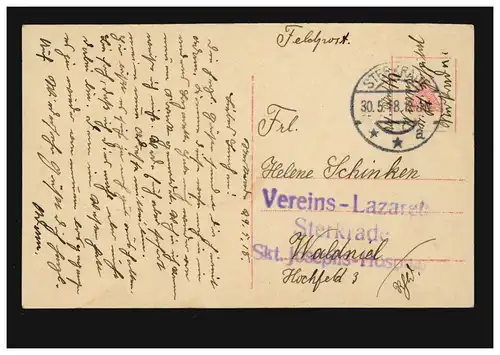 AK Vie-Mai, Feldpost Vereinslhospital Sterkrade St. Josephs-Hospital 30.5.1918