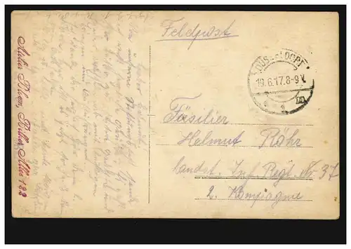 Foto-AK Folklore: Trachtengruppe mit Mützen, Feldpost DÜSSELDORF 19.6.1917