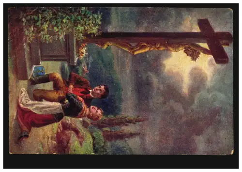 AK peinture A. Gareis: Le serment de fidélité, POlitz A D. METTAU 10.4.1917