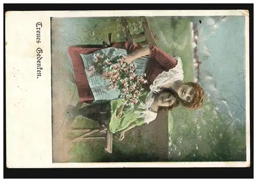 AK Mère avec fille: Fidélité de mémoire, Poste de champ HILDEN 28.8.1916