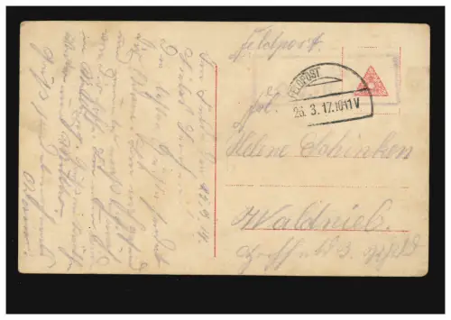 Photo AK Comme je t'aime, Feldpost 26.3.1917 à Waldniel / Rhénanie