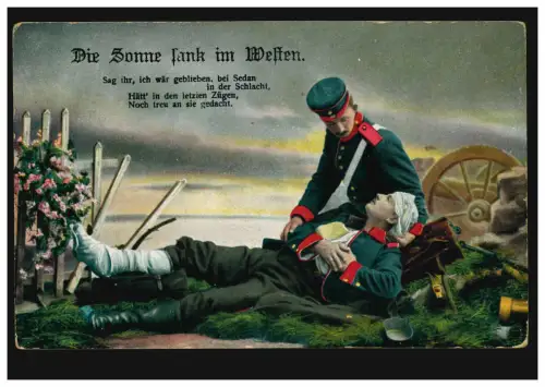 AK Die Sonne sank im Westen: Schlacht bei Sedan, Feldpost 49 - 14.3.1915