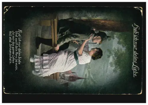 Photo AK Couple d'amour, Feldpost Inf.-Regt. 609 in ELSENBORN-ÜÜBTZ 24.6.1917