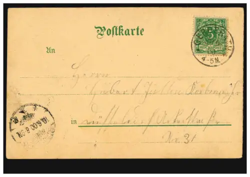 AK Fleurs, poème: J'aime une fleur, mais ..., , GERDERATH 10.6.1900