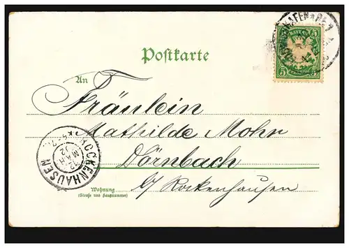 AK Vierblättrige Kleeblätter, Gedicht: Dieser Klee, den ich Dir sende ..., 1902