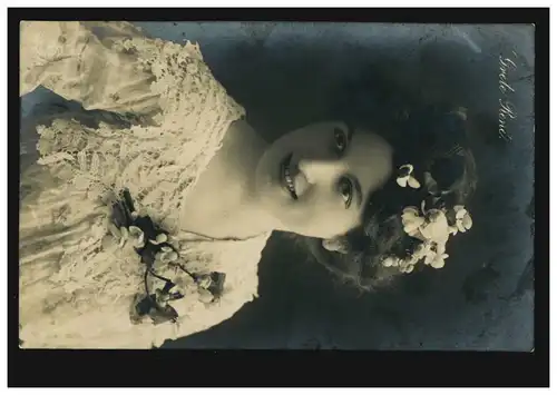 Foto-AK Portrait der Schauspielerin Grete Rene, DARMSTADT 13.11.1909