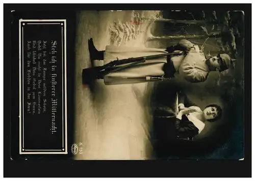 Foto-AK Steh ich in finsterer Mitternacht & Das Gebet, Feldpost 28.2.1915 mit BS