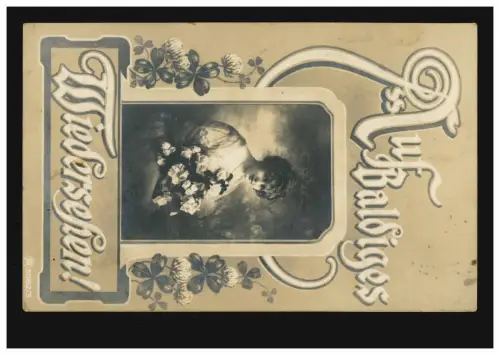 Photo AK Au revoir Madame Blumen Editeur RPH (en cercle) Poste de champ NEERSEN 10.8.1915