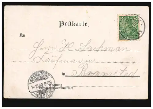AK Blütenzweige, Gedicht: Blumengeister ..., EDDELAK 1.10.1900