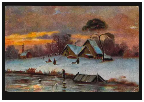 Poste de terrain BS Dragons Prussiens Régiment 1. Escaderon 11.11.1917 sur AK