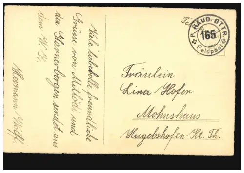 Schweiz Feldpost HAUB. BTTR. 165, auf Foto-AK Ich trag dich auf Händen, um 1935