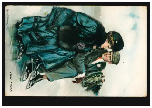 Künstler-AK Larence F. Underwood: Love Fires, ungebraucht