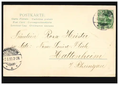 AK couple d'amour: patinoire sur glace, HAMBURG 6.8.1903