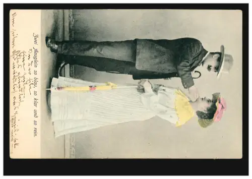 AK couple d'amour: Deux yeux si bleus, si clairs, tellement purs., VÖHRENBACH 20.11.1905