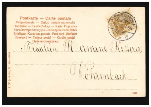 AK Amours: Reste avec moi et ne partez pas, VÖHRENBACH 19.12.1905