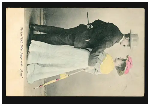 AK Liebespaar: Ob ich Dich liebe, frage mein Auge!, VÖHRENBACH 28.11.1905