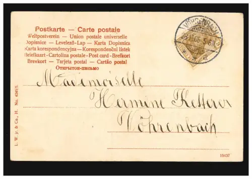 AK Amours: Que je t'aime, demande à mon œil!, VÖHRENBACH 28.11.1905