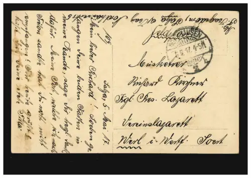 Poste de terrain à l'hôpital de l\'association Res. L'Hôpital de Werl, Maison du Nord 5.5.17 sur AK