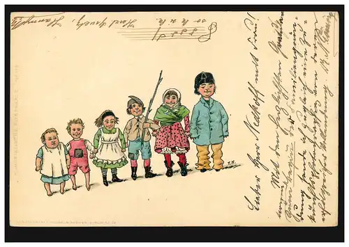 AK Kinderparade, ZÜRICH (PREDIGERPLATZ) 6.11.1904 en Bulgarie